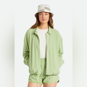 Brixton Leeds Green and White Gingham Light Jacket